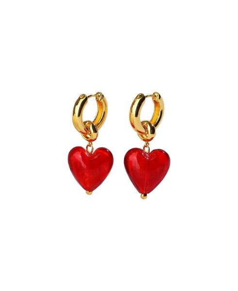 Esmée Glaze Heart Dangle Earrings