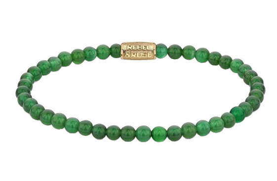 Green Harmony Gold Beaded Bracelet RR-40106-G