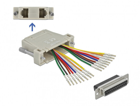 Delock 66834 - D-Sub 25pin - 2x RJ-45 - Beige