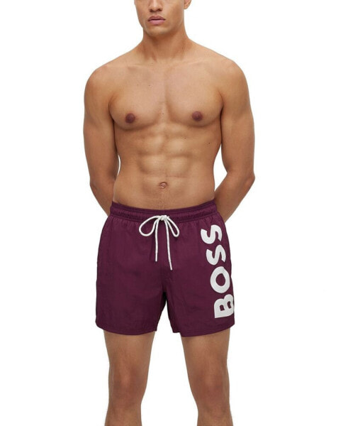 Men's Large Contrast Logo Quick-Drying Swim Shorts