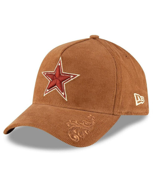 Men's Brown Dallas Cowboys Ornamental Corduroy 9FORTY Adjustable Hat