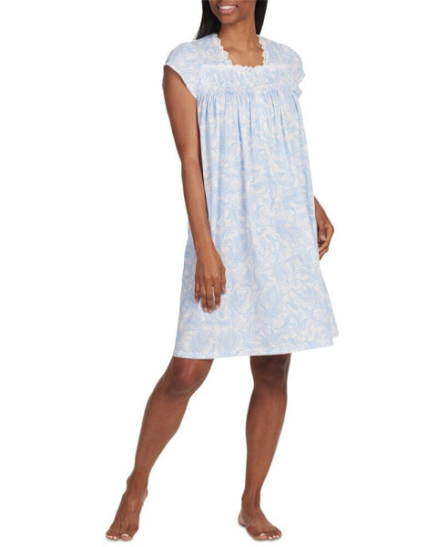 Plus Size Paisley-Print Short Nightgown