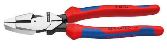 KNIPEX 09 02 240 - Lineman's pliers - Chromium-vanadium steel - Plastic - Blue/Red - 24 cm - 470 g