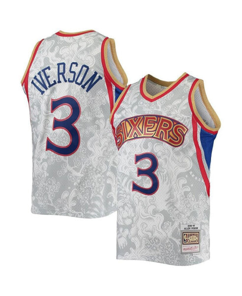 Men's Allen Iverson White Philadelphia 76ers Hardwood Classics 1996-97 Lunar New Year Swingman Jersey