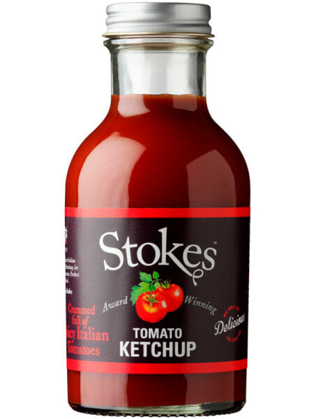 Stokes Sauces Tomato Ketchup - Tomato sauce - 300 g - Glass bottle - United Kingdom - Tomatoes (200g in 100g ketchup) - Unrefined Raw Cane Sugar - Spirit Vinegar - Cornflour - Sea Salt,... - 509 kJ