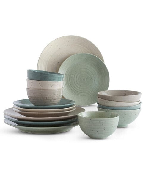 Siterra Mixed Speckled 16-Pc. Dinnerware Set