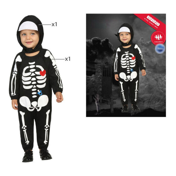 Карнавальный костюм для малышей Shico Чёрный Скелет (2 Предметы)