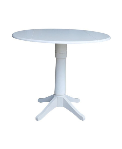 42" Round Dual Drop Leaf Pedestal Table