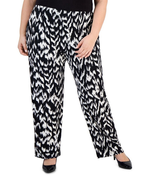 Plus Size Wide-Leg Pull-On Pants, Created for Macy's