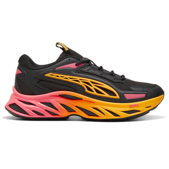 Puma Exotek Nitro Fire Glow Lace Up Mens Black, Orange Sneakers Casual Shoes 39