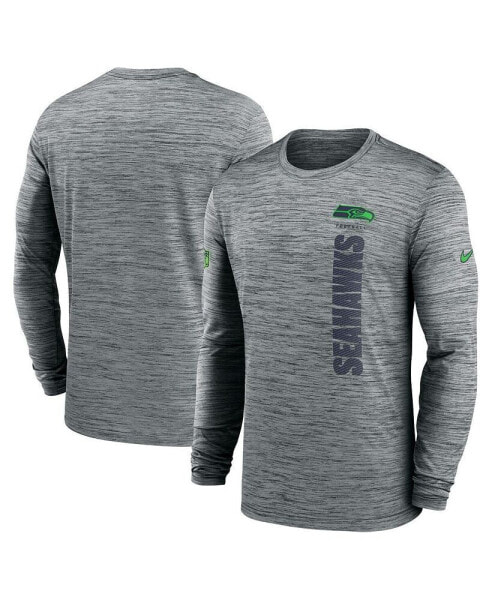 Men's Gray Seattle Seahawks 2024 Sideline Velocity Performance Long Sleeve T-Shirt