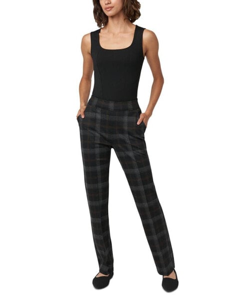 Women's Mid-Rise Plaid Trouser Leggings