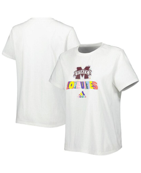 Блузка adidas Женская футболка Mississippi State Bulldogs Fresh Pride Белая