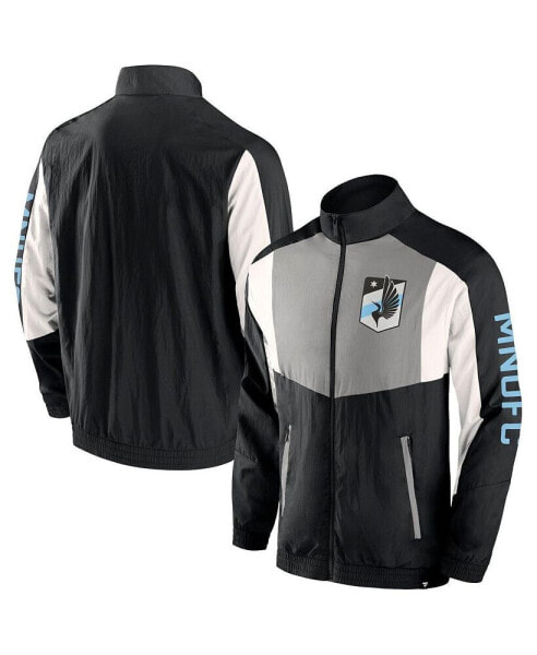 Куртка с треккером Fanatics мужская черная Minnesota United FC Net Goal Full-Zip Raglan