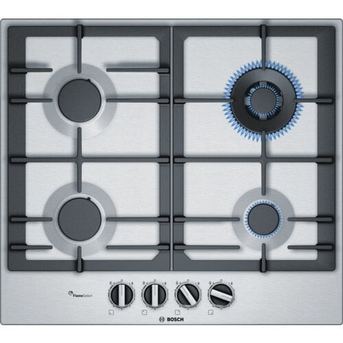 Bosch Serie 6 PCH6A5B90 - Black - Stainless steel - Built-in - Gas - Stainless steel - 4 zone(s) - 4 zone(s)