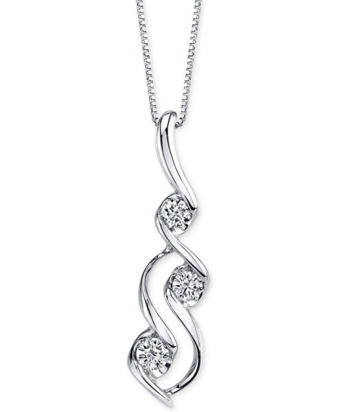 Diamond Swirl Pendant Necklace (1/3 ct. t.w.) in 14k White Gold