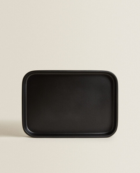 Black resin bathroom tray