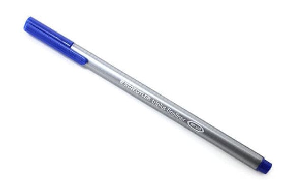 STAEDTLER triplus 334 - Blue - Blue - Gray - Triangle - Water-based ink - Metal - 0.3 mm