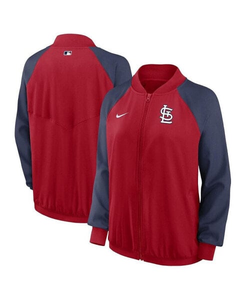Women's Red St. Louis Cardinals Authentic Collection Team Raglan Performance Full-Zip Jacket