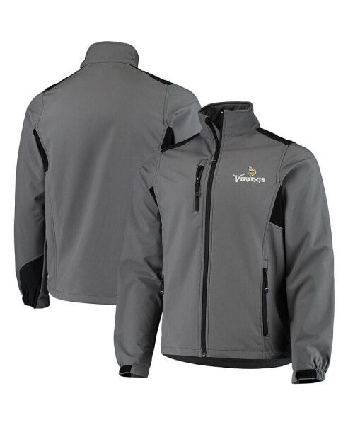 Men's Charcoal Minnesota Vikings Circle Softshell Fleece Full-Zip Jacket