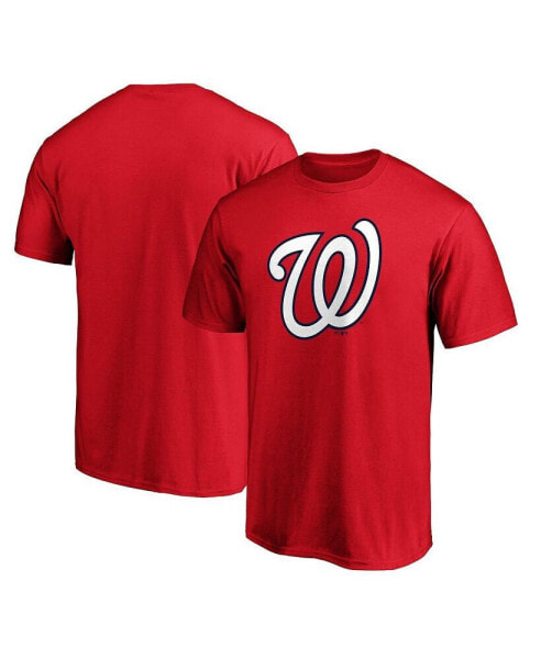 Men's Red Washington Nationals Official Logo T-shirt