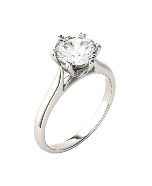 Moissanite Solitaire Engagement Ring 1-1/2 ct. t.w. Diamond Equivalent in 14k White Gold or 14k Yellow Gold