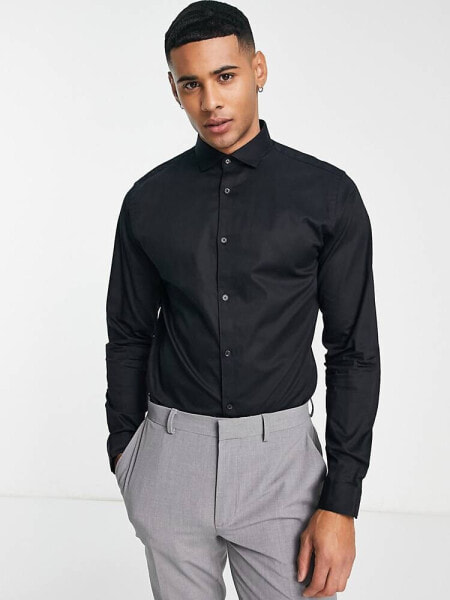 Jack & Jones Premium slim fit shirt in black 