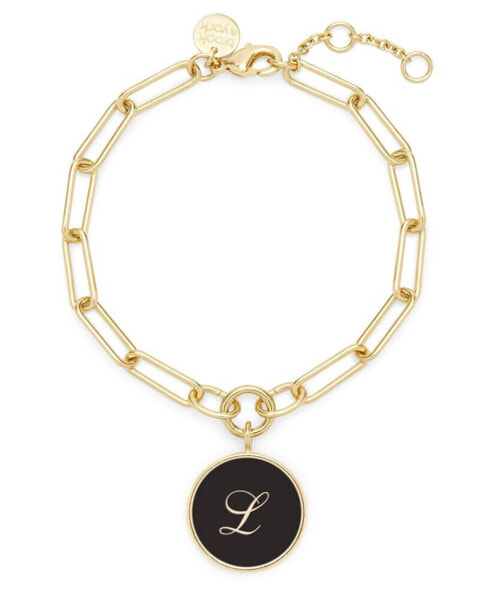 14K Gold Plated Callie Enamel Initial Bracelet