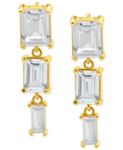 Серьги ADORNIA Gold-Plated Rectangle Crystal Triple