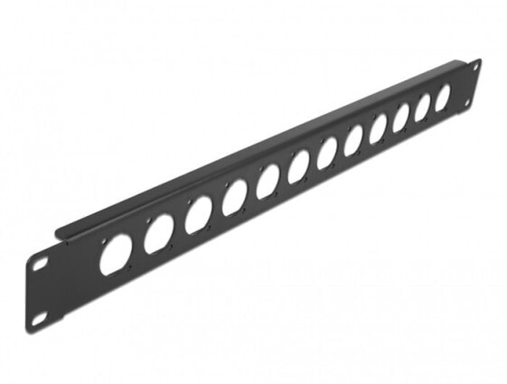 Delock 86500 - Black - Metal - Rack mounting - 1U - 44.5 mm - 12.5 mm