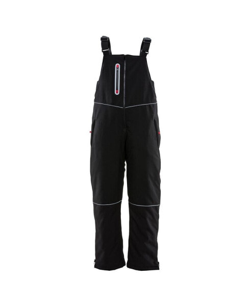 Plus Size Insulated Softshell Bib Overalls with Reflective Piping