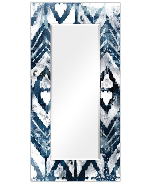 'Extraction' Rectangular On Free Floating Printed Tempered Art Glass Beveled Mirror, 72" x 36"