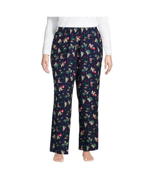 Women's Plus Size Print Flannel Pajama Pants