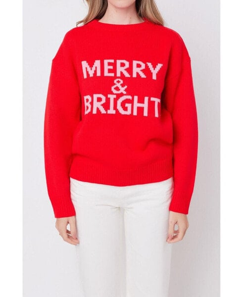 Women's Merry and Bright Holiday Sweater