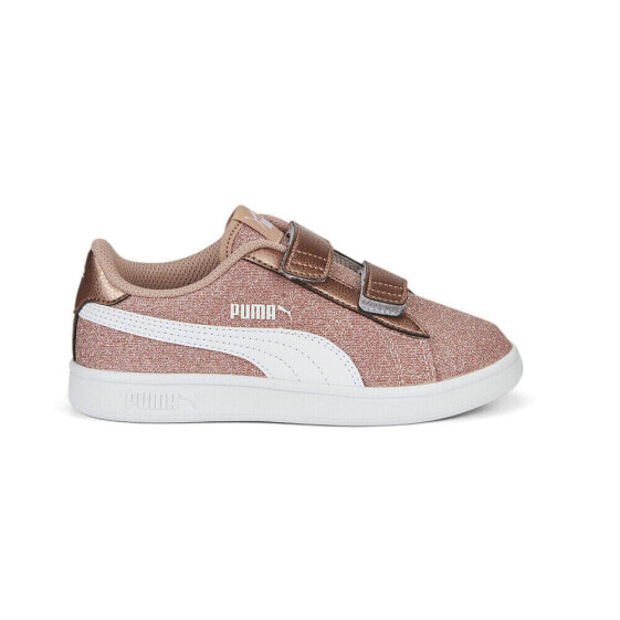 Puma Smash V2 Glitz Glam Slip On Youth Girls Pink Sneakers Casual Shoes 3673782