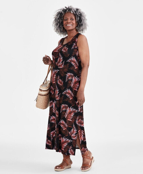 Plus Size Printed Sleeveless Maxi Dress, Created for Macy's