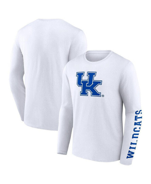 Men's White Kentucky Wildcats Double Time 2-Hit Long Sleeve T-shirt