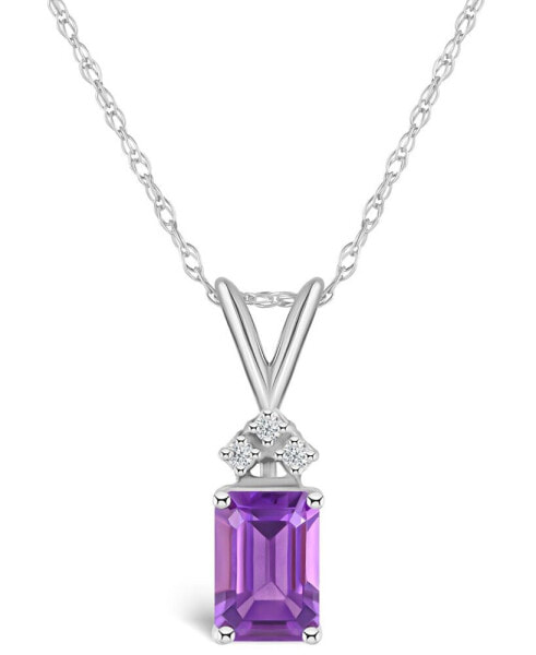 Amethyst (1 ct. t.w.) and Diamond Accent Pendant Necklace in 14K Yellow Gold or 14K White Gold