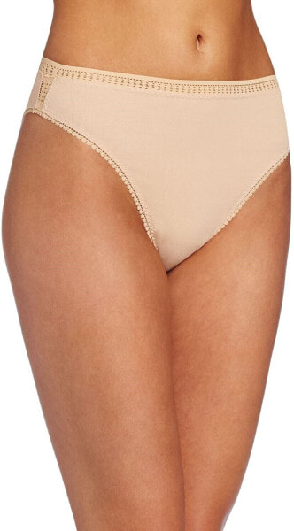 OnGossamer 187362 Womens Cabana Cotton Hi Cut Brief Panty Champagne Size Large