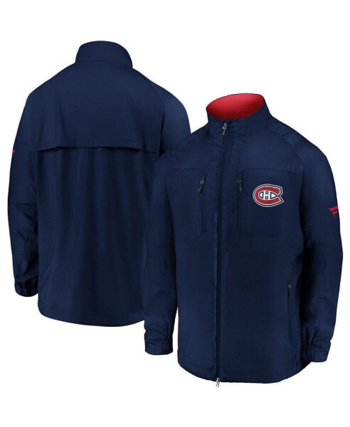 Men's Navy Montreal Canadiens Authentic Pro Locker Room Rink Raglan Full-Zip Jacket