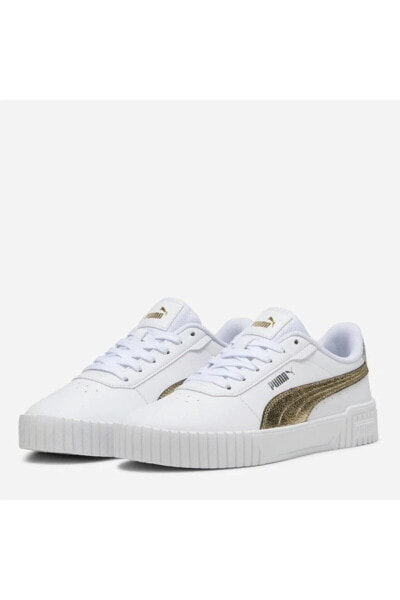 Carina 2.0 Metallic Shine-PUMA White-PUMA Gold Kadın Günlük Spor Ayakkabı