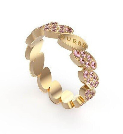Sparkling gold-plated ring with cubic zirconia UBR01338-G