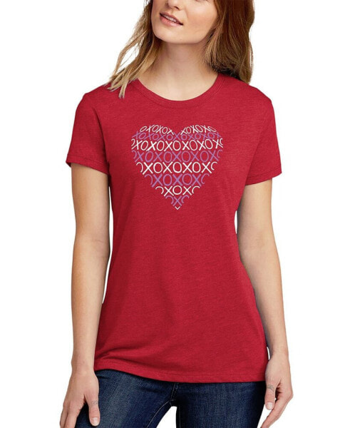 Women's Word Art XOXO Heart T-Shirt