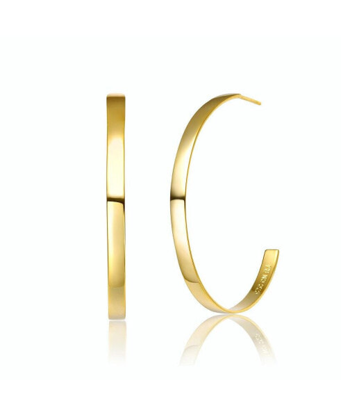 14K Gold Plated Open Hoop Earrings