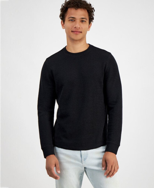 Men's Regular-Fit Ribbed-Knit Long-Sleeve T-Shirt, Created for Macy's