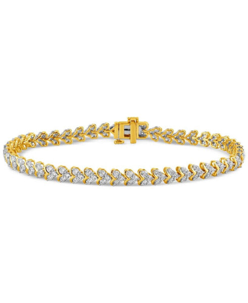 Diamond Heart Cluster Tennis Bracelet (3 ct. t.w.) in 10k Gold