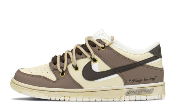 【定制球鞋】 Nike Dunk Low 保持热爱 简约 低帮 板鞋 GS 卡其棕 / Кроссовки Nike Dunk Low DH9765-100