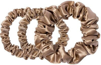 Pure Silk Back to Basics Scrunchie Set Light Brown