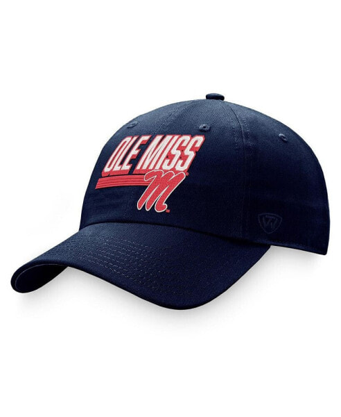 Men's Navy Ole Miss Rebels Slice Adjustable Hat