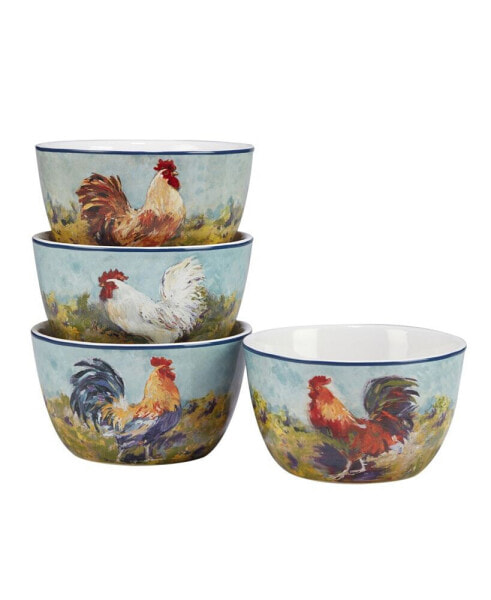 Rooster Meadow Ice Cream Bowl, Set of 4